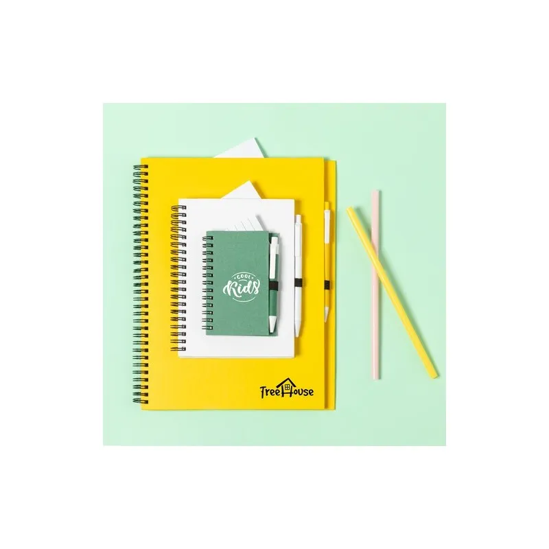 Cahier Pratique Écologique Personnalisé pas cher - Tecnar Matières : non tissé Couleurs : noir objet promo petit budget