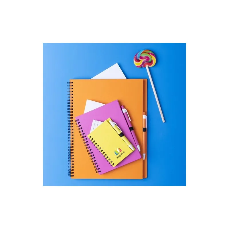 Cahier Pratique Écologique Personnalisé pas cher - Tecnar Matières : non tissé Couleurs : orange goodies personnalisé en stock