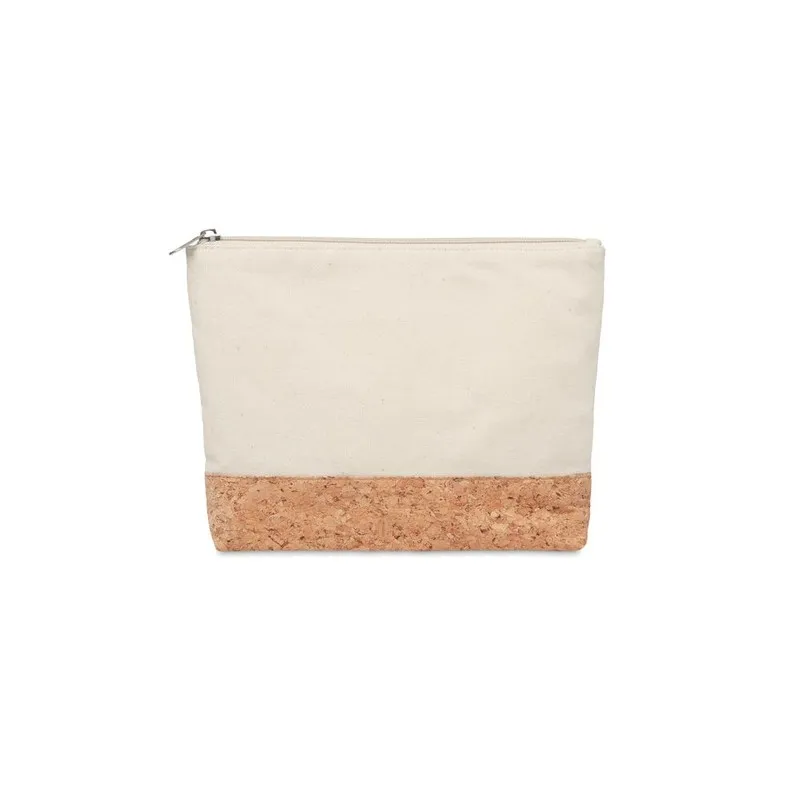 Trousse personnalisée en liège et coton - PORTO BAG Matières : tritan Couleurs : bleu clair transparent