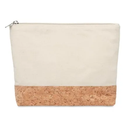 Trousse personnalisée en liège et coton - PORTO BAG Matières : tritan Couleurs : bleu clair transparent