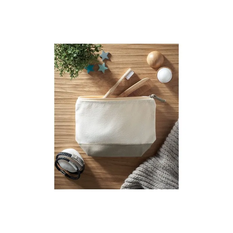 Trousse bicolore en coton personnalisable - KLEUREN Matières : papier Couleurs : beige accessoire événementiel unique