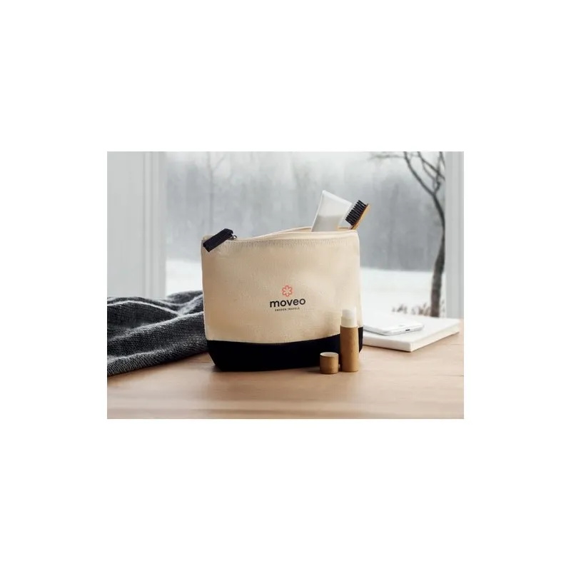 Trousse bicolore en coton personnalisable - KLEUREN Matières : PET recyclé Couleurs : noir objet promotionnel éco-responsable