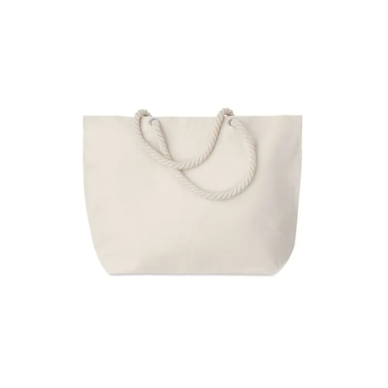 Sac de plage pratique personnalisé avec cordon - MENORCA Matières : papier recyclé Couleurs : blanc cadeau entreprise pas cher