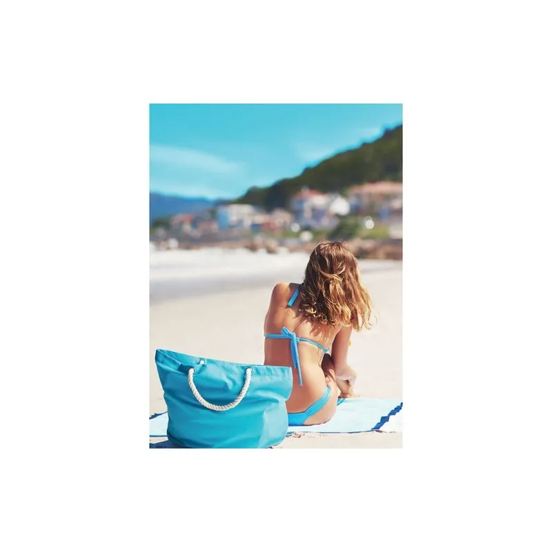 Sac de plage pratique personnalisé avec cordon - MENORCA Matières : verre Couleurs : blanc transparent goodies personnalisé en s
