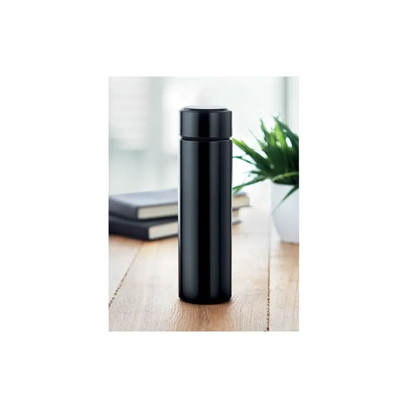 Bouteille Isotherme Écologique avec Thermomètre Personnalisée POLE Matières : bambou Couleurs : orange objet promotionnel éco-re