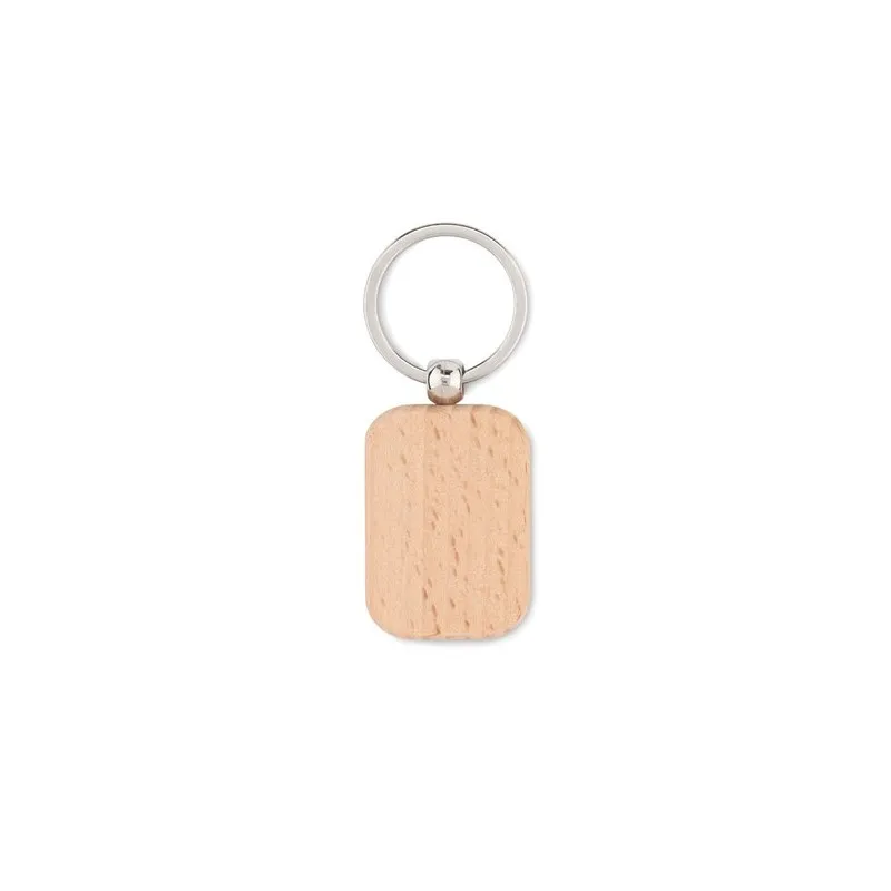 Porte-clés rectangulaire en bois personnalisé TOTY WOOD Matières : bois Couleurs : beige