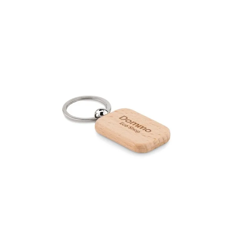 Porte-clés rectangulaire en bois personnalisé TOTY WOOD Matières : bois Couleurs : beige cadeau entreprise pas cher