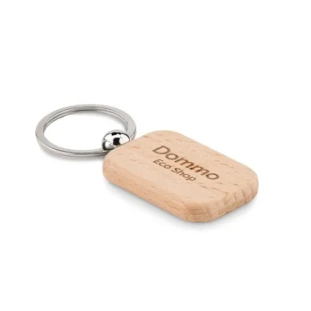 Porte-clés rectangulaire en bois personnalisé TOTY WOOD Matières : bois Couleurs : beige cadeau entreprise pas cher
