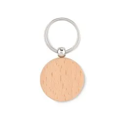 Porte-clés rond en bois personnalisé TOTY WOOD Matières : verre Couleurs : blanc