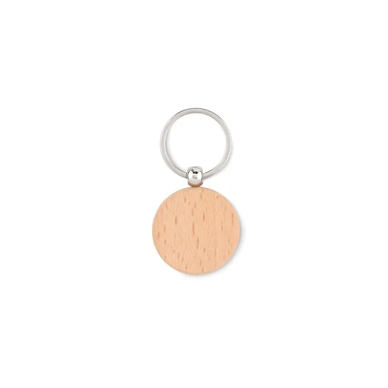 Porte-clés rond en bois personnalisé TOTY WOOD Matières : verre Couleurs : blanc