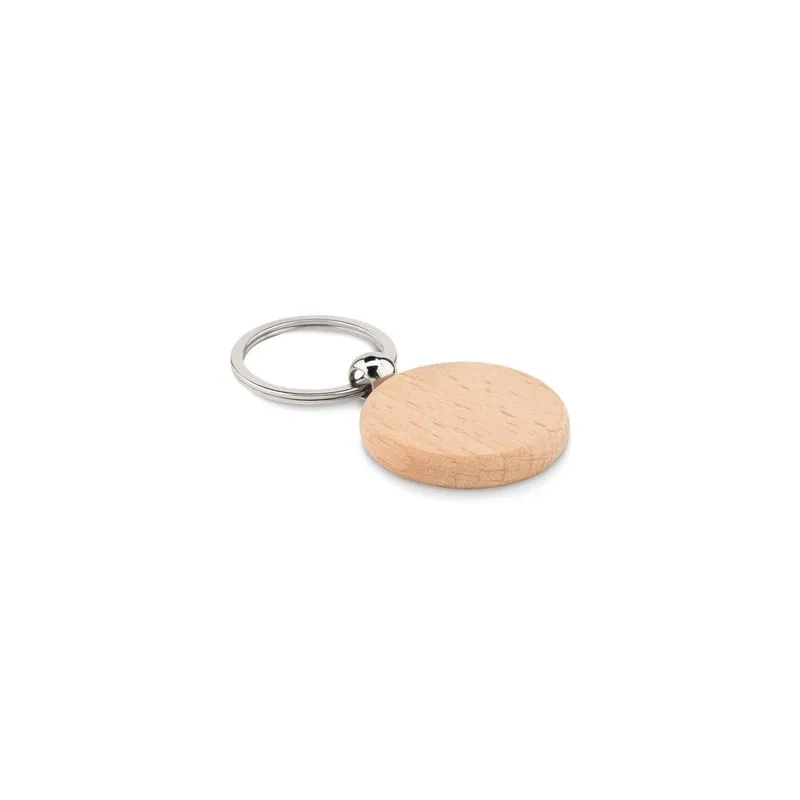 Porte-clés rond en bois personnalisé TOTY WOOD Matières : verre Couleurs : blanc personnalisable avec votre logo