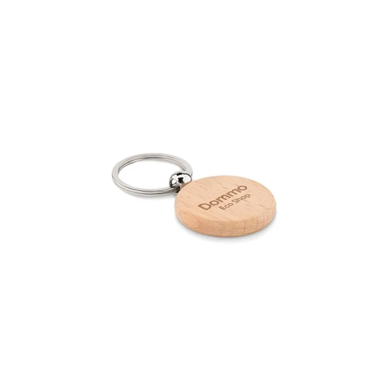 Porte-clés rond en bois personnalisé TOTY WOOD Matières : verre Couleurs : blanc cadeau entreprise pas cher