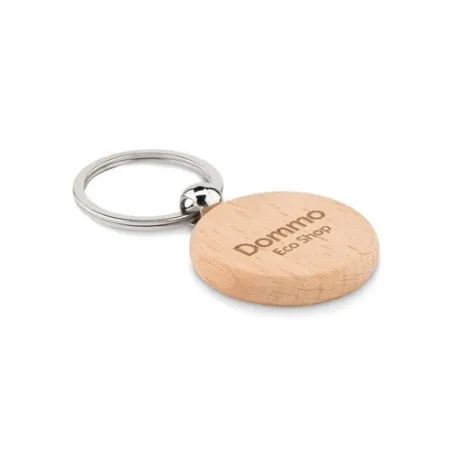 Porte-clés rond en bois personnalisé TOTY WOOD Matières : verre Couleurs : blanc cadeau entreprise pas cher