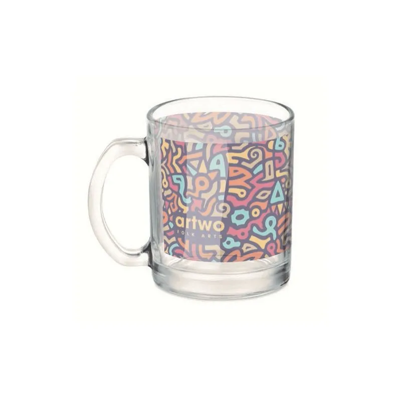 Mug en Verre Écologique Personnalisé à Sublimer 300ml Matières : papier recyclé Couleurs : beige personnalisable avec votre logo