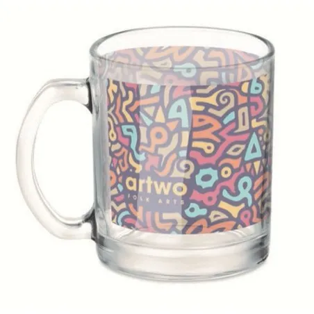 Mug en Verre Écologique Personnalisé à Sublimer 300ml Matières : papier recyclé Couleurs : beige personnalisable avec votre logo