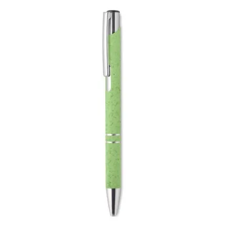 Stylo poussoir écologique en ABS blé paille - Charles Dickens® Santana Matières : coton biologique Couleurs : bleu bébé marquage