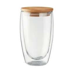 Verre double paroi personnalisé 450 ml TIRANA LARGE Matières : coton biologique Couleurs : noir