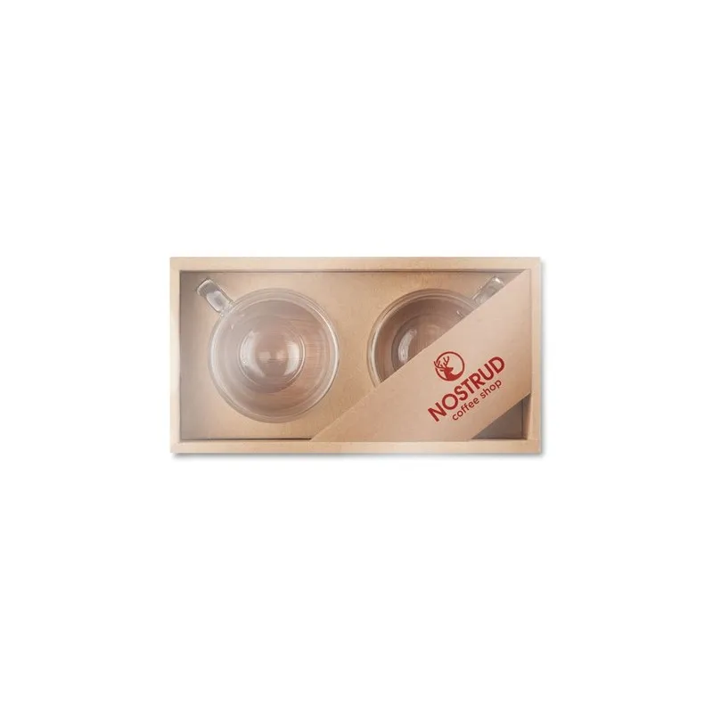 Verres expresso double paroi personnalisés - BELIZE (lot de 2) Matières : coton biologique Couleurs : gris goodies publicitaire 