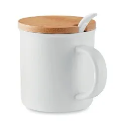 Mug en porcelaine élégant et pratique avec cuillère KENYA Matières : coton biologique Couleurs : bleu marine
