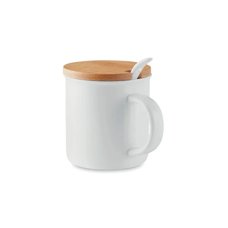 Mug en porcelaine élégant et pratique avec cuillère KENYA Matières : coton biologique Couleurs : bleu marine