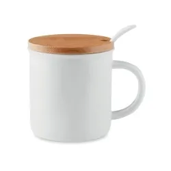 Mug en porcelaine élégant et pratique avec cuillère KENYA Matières : coton biologique Couleurs : bleu marine 2
