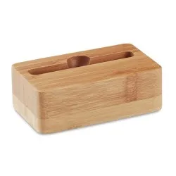 Support de téléphone en bambou personnalisé CARACOL Matières : coton biologique Couleurs : rouge 2