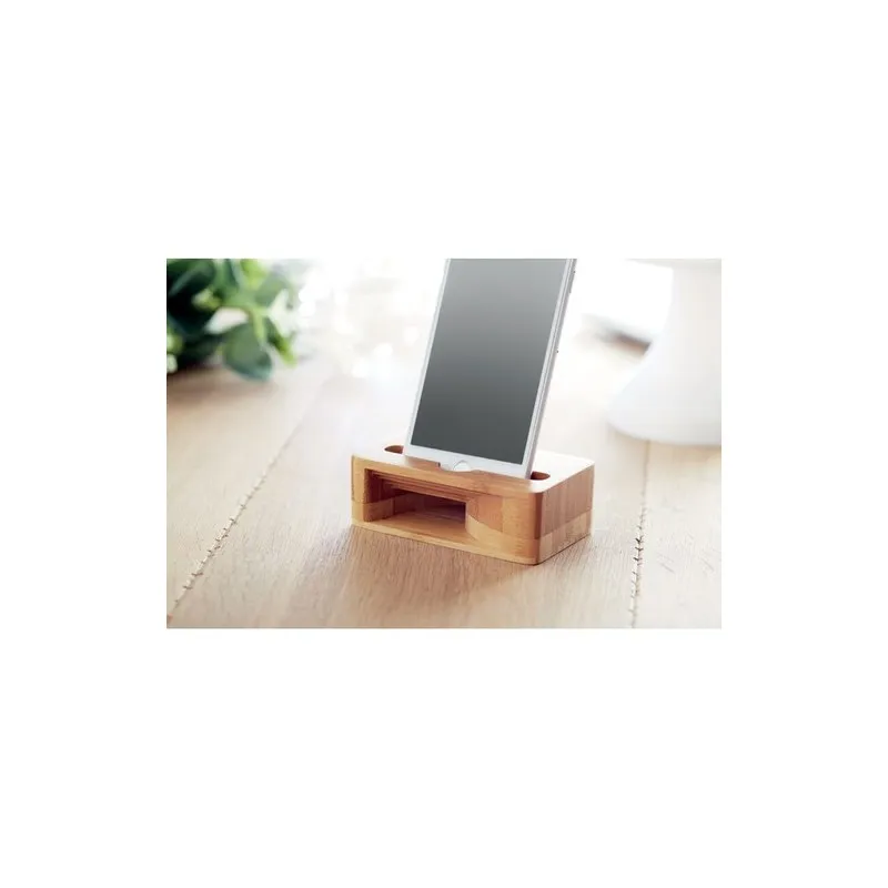 Support de téléphone en bambou personnalisé CARACOL Matières : coton biologique Couleurs : rouge impression haute définition