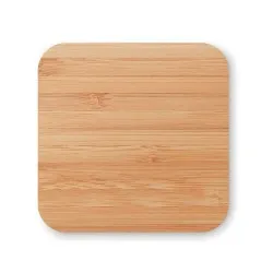 Chargeur sans fil écologique en bambou personnalisé CUADRO Matières : coton biologique Couleurs : orange 2