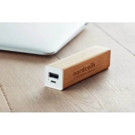 Powerbank en Bambou 2200 mAh - Écologique et Pratique