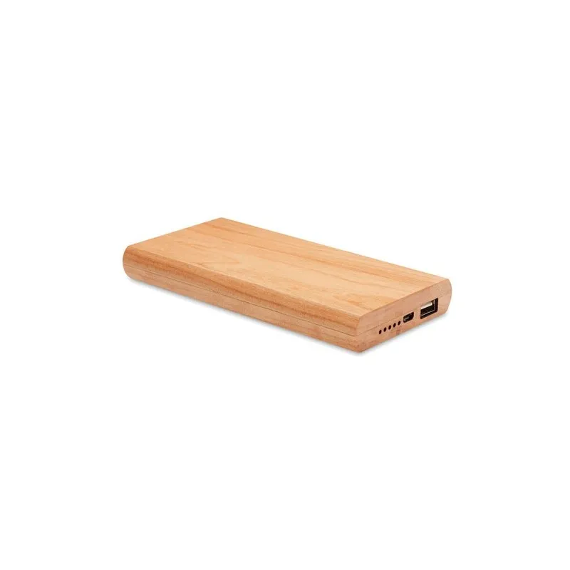 Chargeur Écologique Personnalisé 4000 mAh en Bambou ARENAPOWER Matières : grès Couleurs : rouge