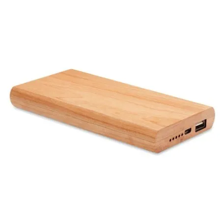 Chargeur Écologique Personnalisé 4000 mAh en Bambou ARENAPOWER Matières : grès Couleurs : rouge