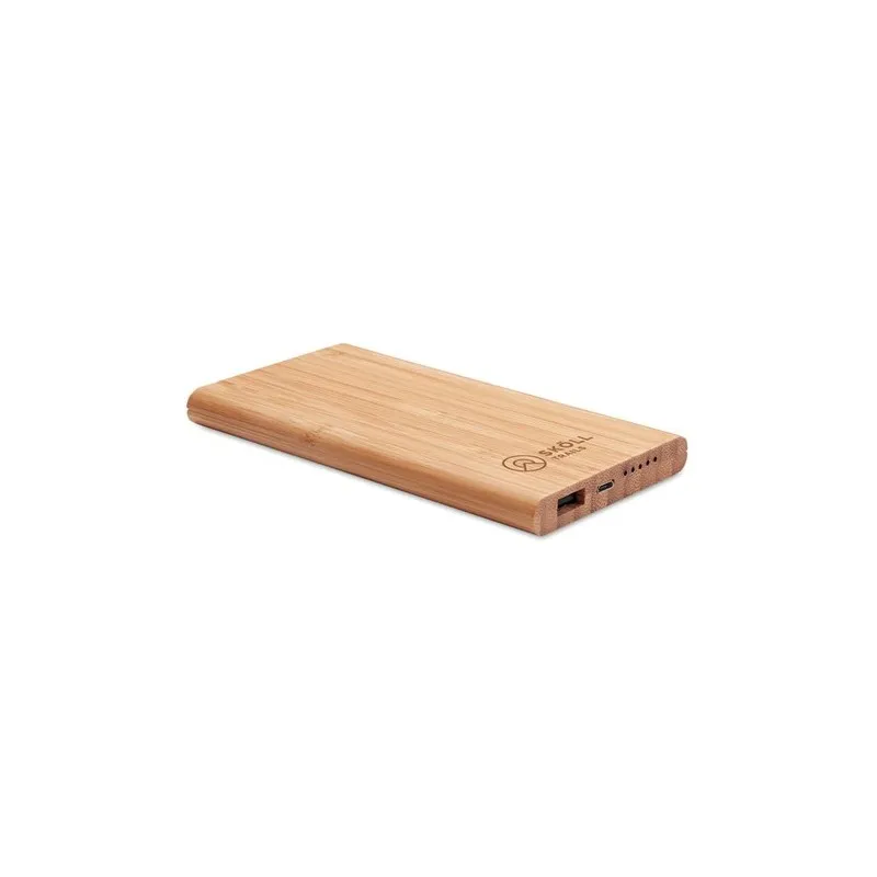 Chargeur Écologique Personnalisé Powerbank en Bambou - ARENA Matières : grès Couleurs : noir cadeau entreprise pas cher
