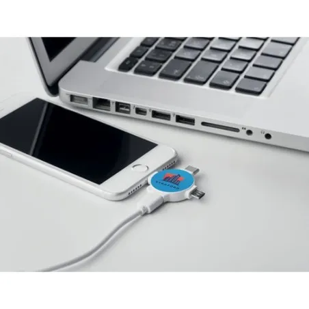 Câble 3 en 1 Personnalisé avec Adaptateur - LIGO CABLE goodies publicitaire événementiel