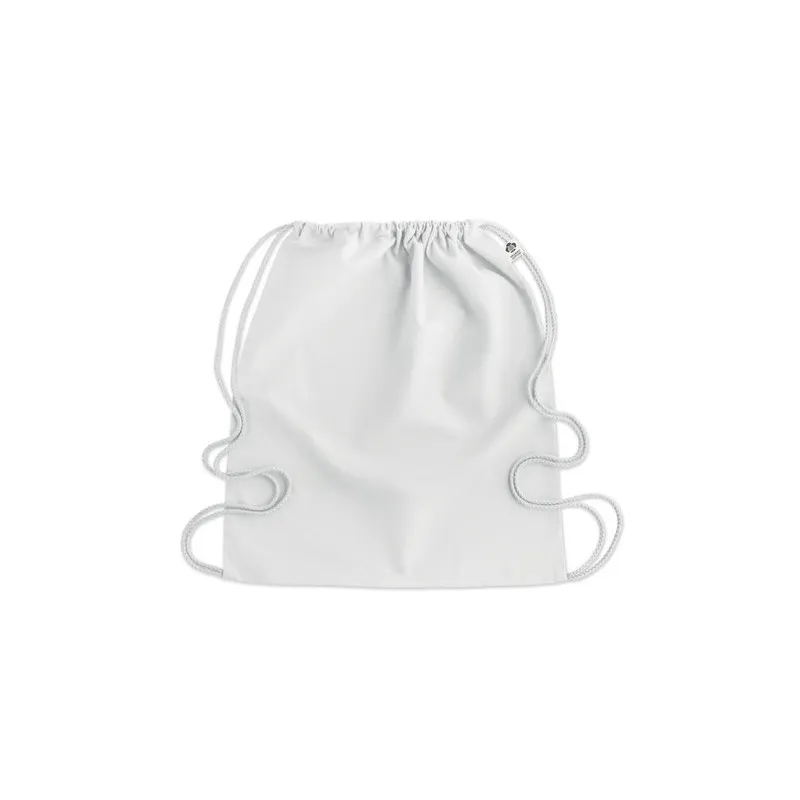 Sac à cordon personnalisé en coton organique YUKI COLOUR Taille textile : M Couleurs : vert marquage couleur éclatante