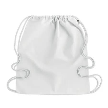 Sac à cordon personnalisé en coton organique YUKI COLOUR Taille textile : M Couleurs : vert marquage couleur éclatante