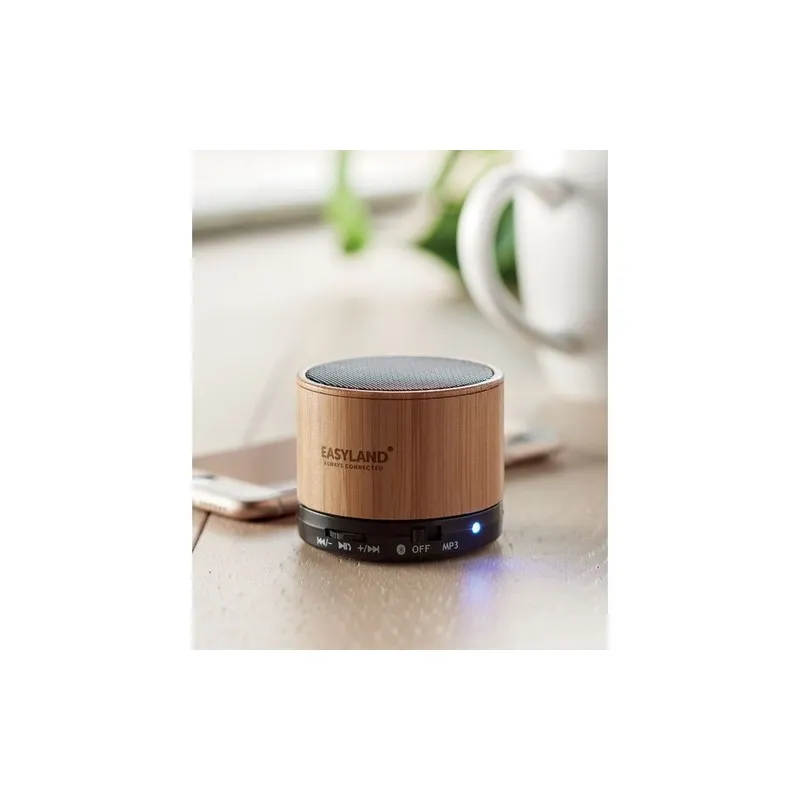 Haut-parleur sans fil écologique en bambou - SOUND BAMBOO Matières : PET recyclé Couleurs : vert citron livraison express 24h 48