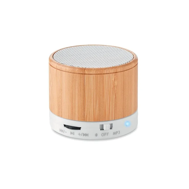 Haut-parleur sans fil écologique en bambou - SOUND BAMBOO Matières : PET recyclé Couleurs : noir personnalisable avec votre logo