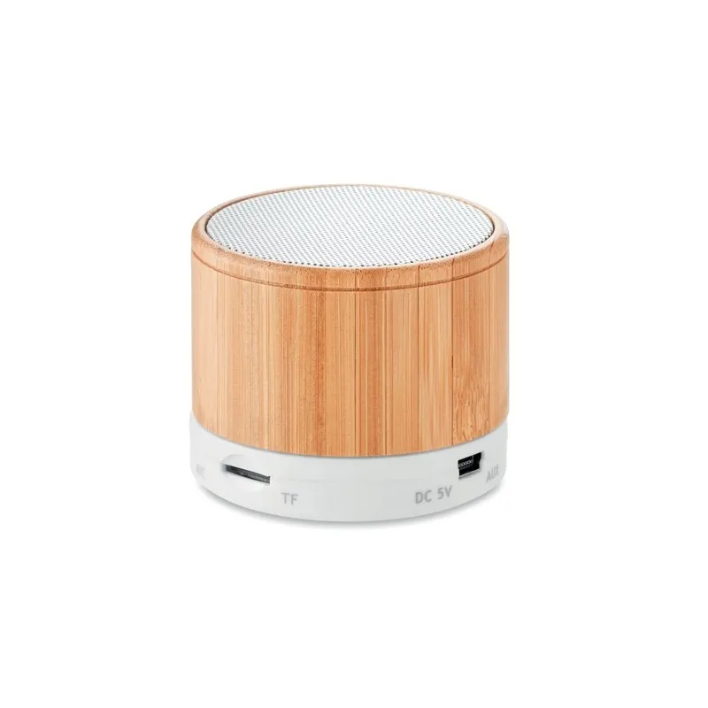 Haut-parleur sans fil écologique en bambou - SOUND BAMBOO Matières : PET recyclé Couleurs : noir goodies publicitaire événementi