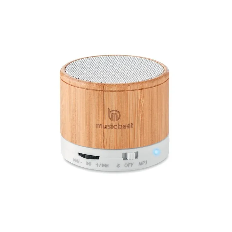 Haut-parleur sans fil écologique en bambou - SOUND BAMBOO Matières : PET recyclé Couleurs : noir objet promotionnel éco-responsa