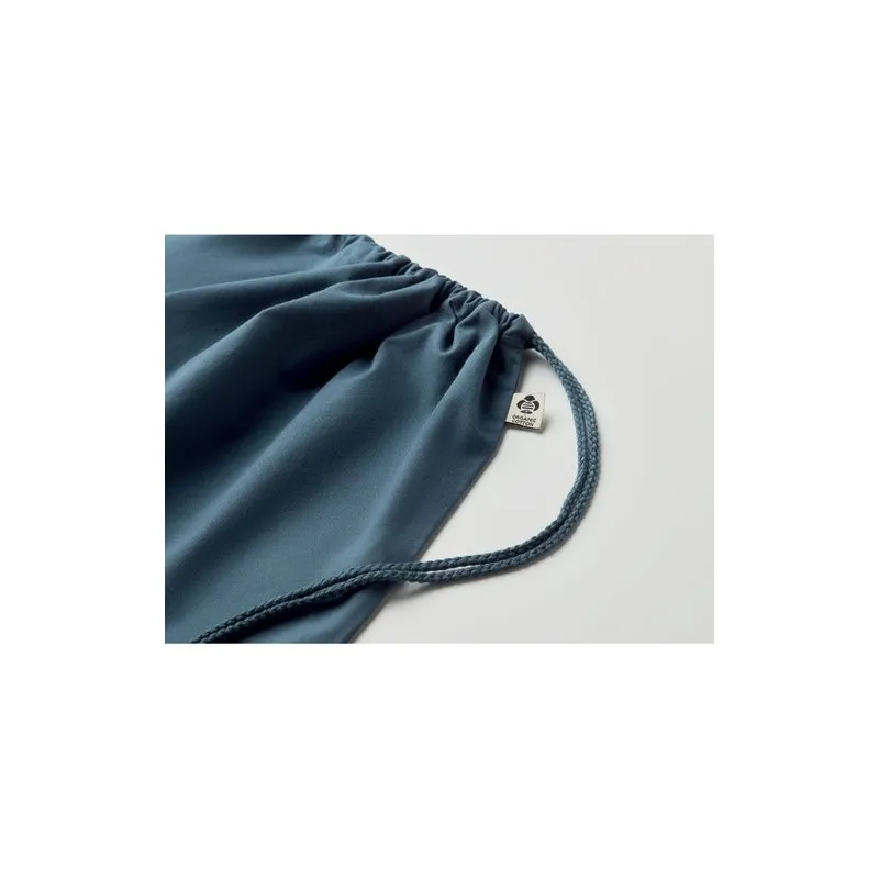 Sac à cordon personnalisé en coton organique YUKI COLOUR Taille textile : S Couleurs : vert personnalisation sur mesure