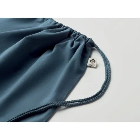 Sac à cordon personnalisé en coton organique YUKI COLOUR Taille textile : S Couleurs : vert personnalisation sur mesure