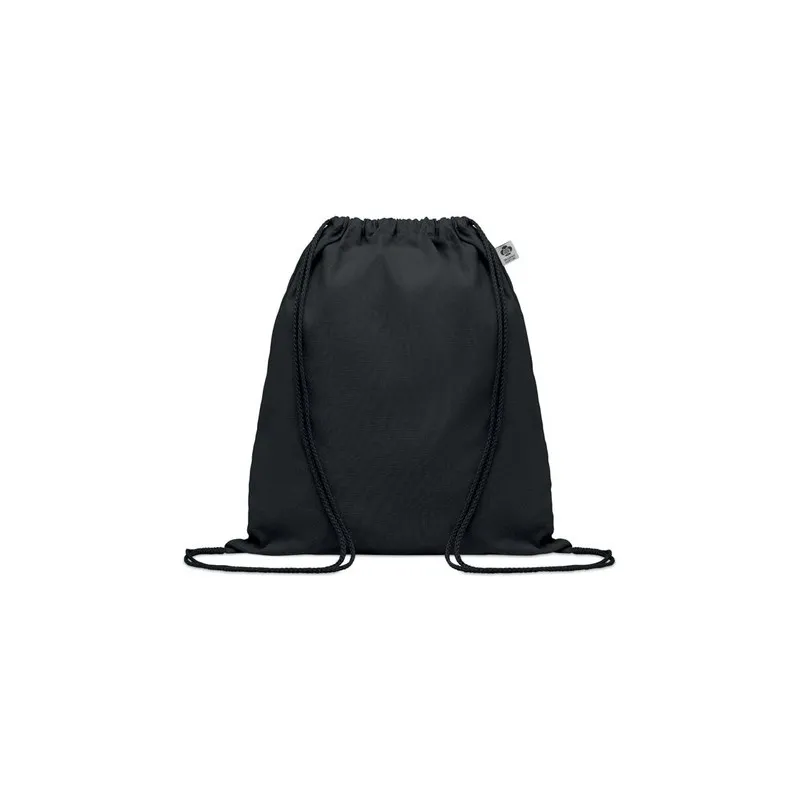Sac à cordon personnalisé en coton organique YUKI COLOUR Taille textile : XL Couleurs : vert impression haute définition