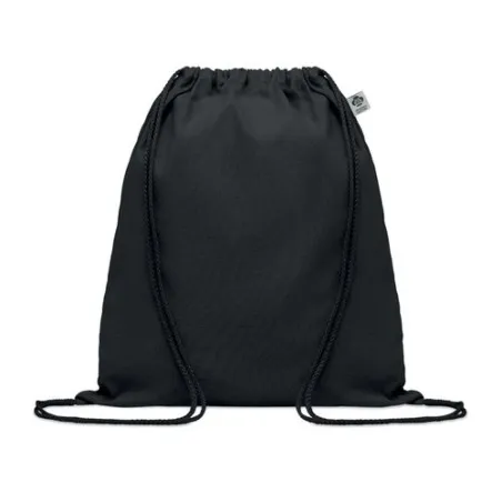 Sac à cordon personnalisé en coton organique YUKI COLOUR Taille textile : XL Couleurs : vert impression haute définition