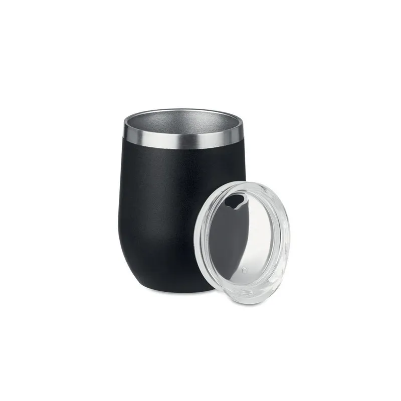 Verre double paroi 300ml écologique CHIN CHIN avec paille en acier personnalisée Matières : ABS Couleurs : blanc