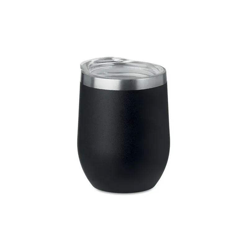 Verre double paroi 300ml écologique CHIN CHIN avec paille en acier personnalisée Matières : ABS Couleurs : blanc goodies publici