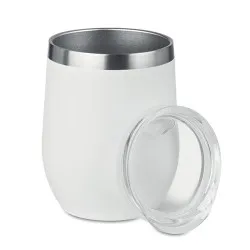 Verre double paroi 300ml écologique CHIN CHIN avec paille en acier personnalisée Matières : ABS Couleurs : blanc 2