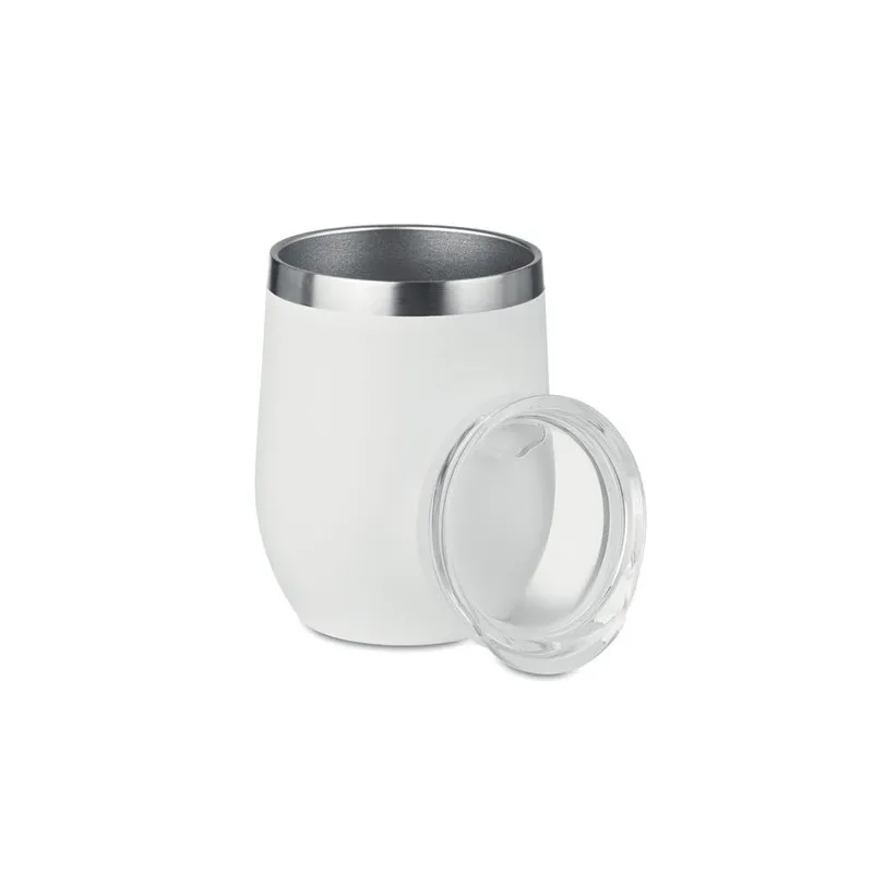 Verre double paroi 300ml écologique CHIN CHIN avec paille en acier personnalisée Matières : coton Couleurs : beige personnalisab