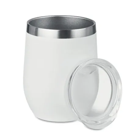 Verre double paroi 300ml écologique CHIN CHIN avec paille en acier personnalisée Matières : coton Couleurs : beige personnalisab