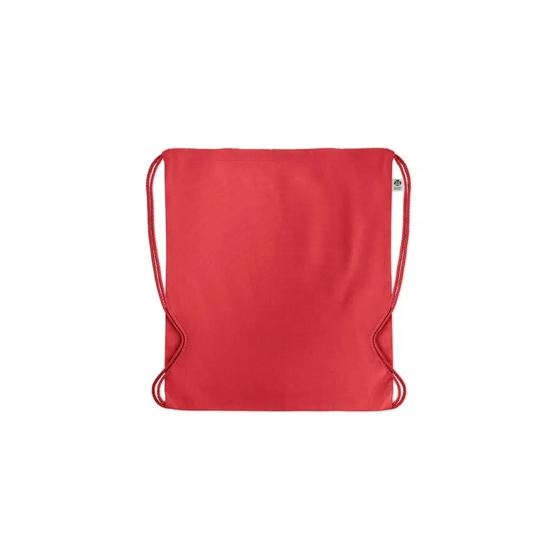 Sac à cordon personnalisé en coton organique YUKI COLOUR Taille textile : XS Couleurs : vert objet promotionnel éco-responsable