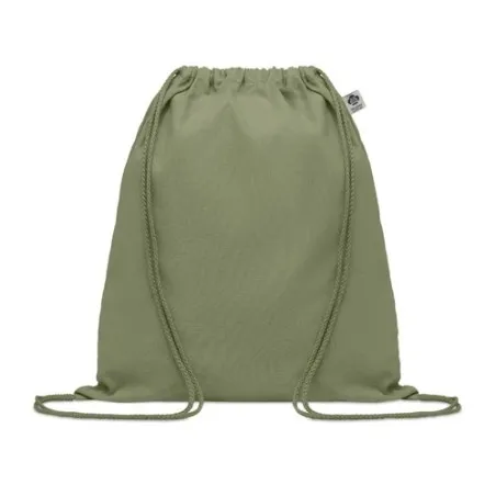 Sac à cordon personnalisé en coton organique YUKI COLOUR Taille textile : XXL Couleurs : vert cadeau entreprise pas cher
